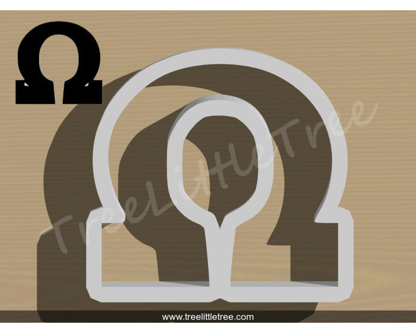 Greek Letter Omega Cookie Cutter. Alphabet Cookie Cutter