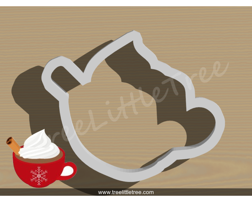 Hot Cocoa Style 1 Cookie Cutter. Hot Chocolate Cookie Cutter.Food Cookie Cutter. Christmas Cookie Cutter