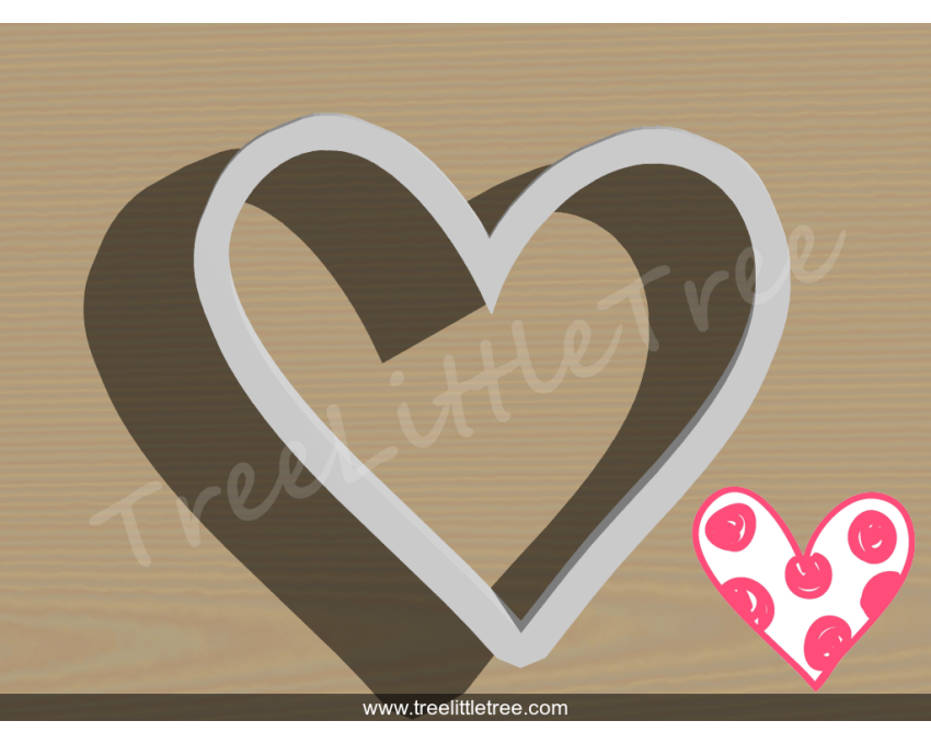 Cute Heart Style 2 Cookie Cutter. Valentine's day Cookie Cutter