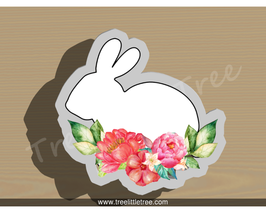 Bunny On Flower Cookie Cutter. Easter Cookie Cutter