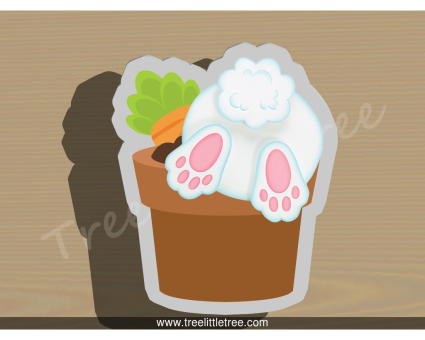 Bunny in Carrot Pot Cookie Cutter. Easter Cookie Cutter. Animal Cookie Cutter