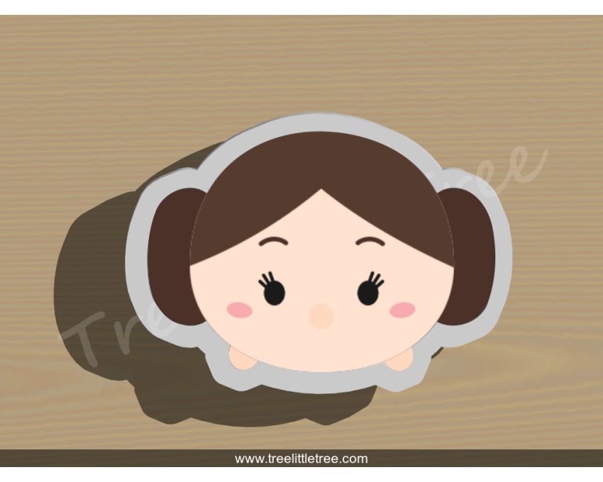 Tsum Tsum Leia Cookie Cutter. Star Wars Cookie Cutter