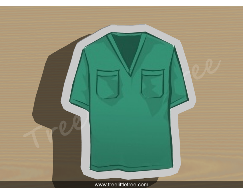 Nurse Scrub Cookie Cutter. Medical Theme Cookie Cutter