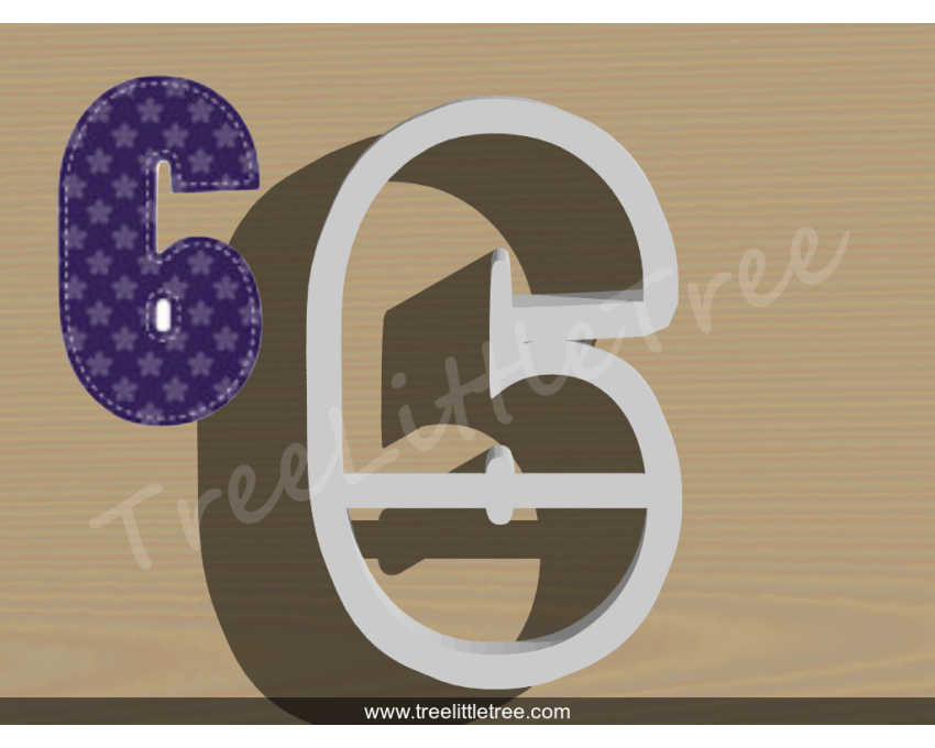 Happy Number Six Cookie Cutter. Number Cookie Cutter
