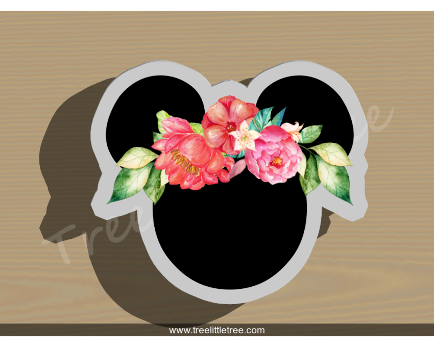 Floral Mickey Cookie Cutter. Cartoon Cookie Cutter. Disney Cookie Cutter