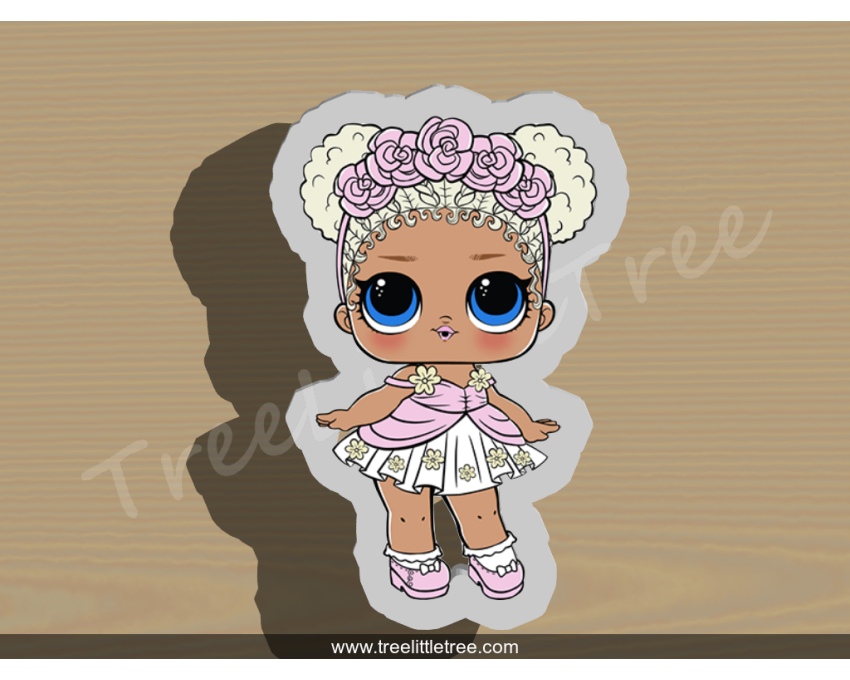 Flower Child Dawn Full Body Cookie Cutter. LOL Dolls Cookie Cutter