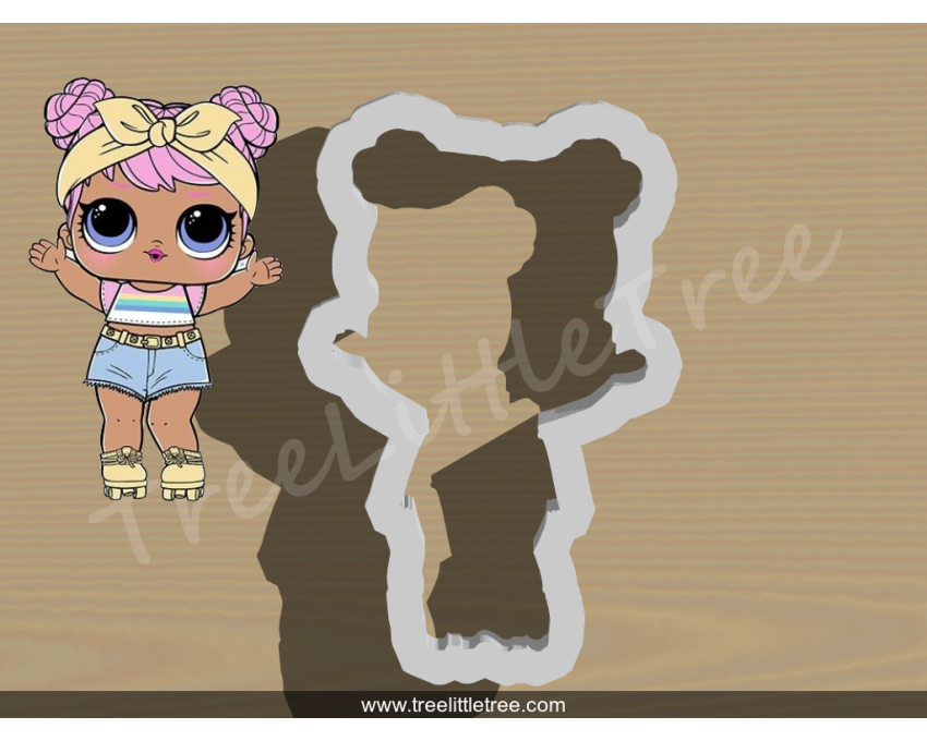 Skinny Tee Dawn Full Body Cookie Cutter. LOL Dolls Cookie Cutter