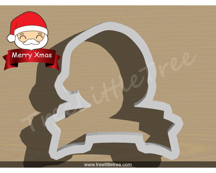 Santa Claus Banner Cookie Cutter. Christmas Cookie Cutter