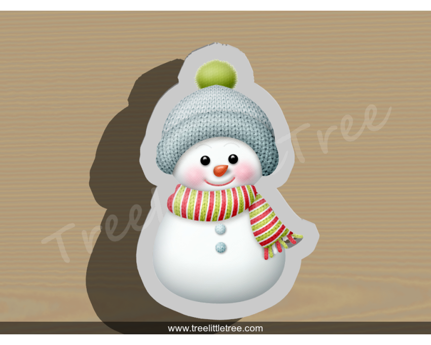 Snowman with Hat  Style 2 Cookie Cutter. Christmas Cookie Cutter