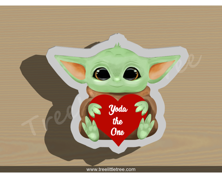 Yoda The One Cookie Cutter. Valentine's day Cookie Cutter. Star War Cookie Cutter