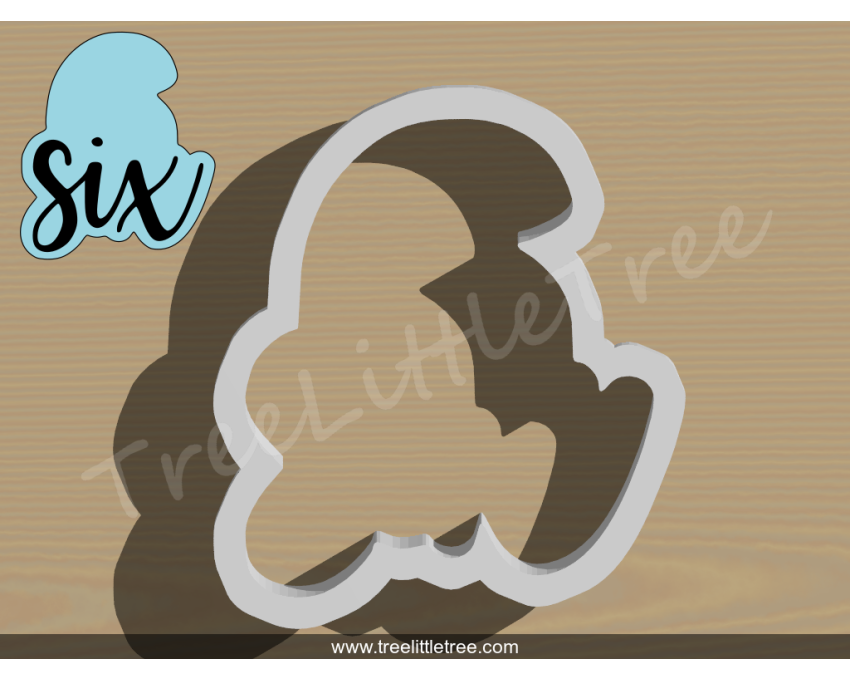 Lettered Number Six Cookie Cutter. Number Cookie Cutter