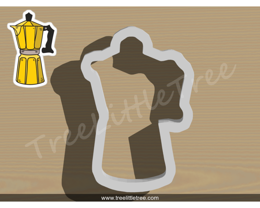 Italian Coffee Maker Cookie Cutter. Coffee Maker Cookie Cutter. Food Cookie Cutter. 