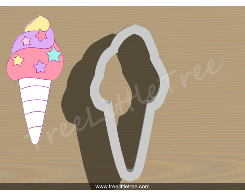 Unicorn Ice cream Cookie Cutter. Unicorn Cookie Cutter