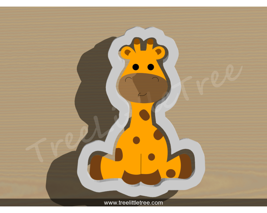Sitting Giraffe Cookie Cutter. Animal Cookie Cutter