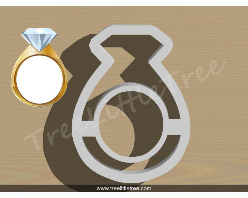 Engagement Ring Style 1 Cookie Cutter. Wedding Cookie Cutter, Engagement Cookie Cutter