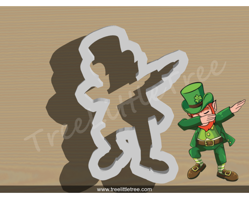 Dabbing Leprechaun Cookie Cutter. St Patrick's Day Cookie Cutter