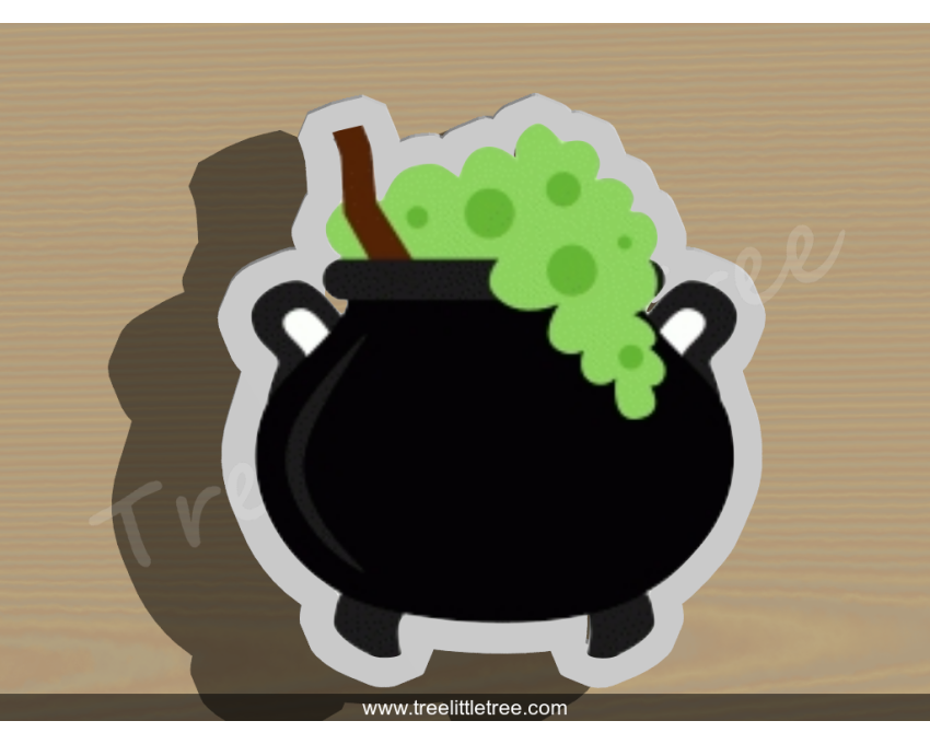 Witch Pot Cookie Cutter. Halloween Cookie Cutter. 