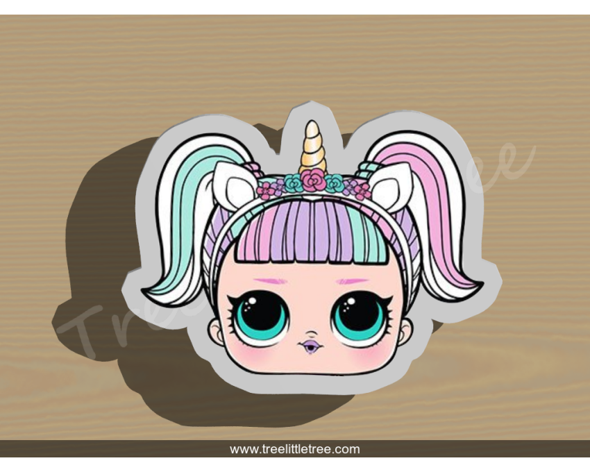 Unicorn Doll Cookie Cutter. LOL Dolls Cookie Cutter. Unicorn Cookie Cutter