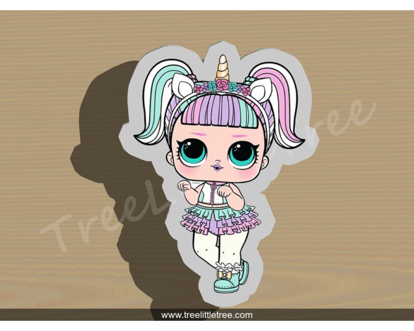 Unicorn Doll Full Body Cookie Cutter. LOL Dolls Cookie Cutter. Unicorn Cookie Cutter
