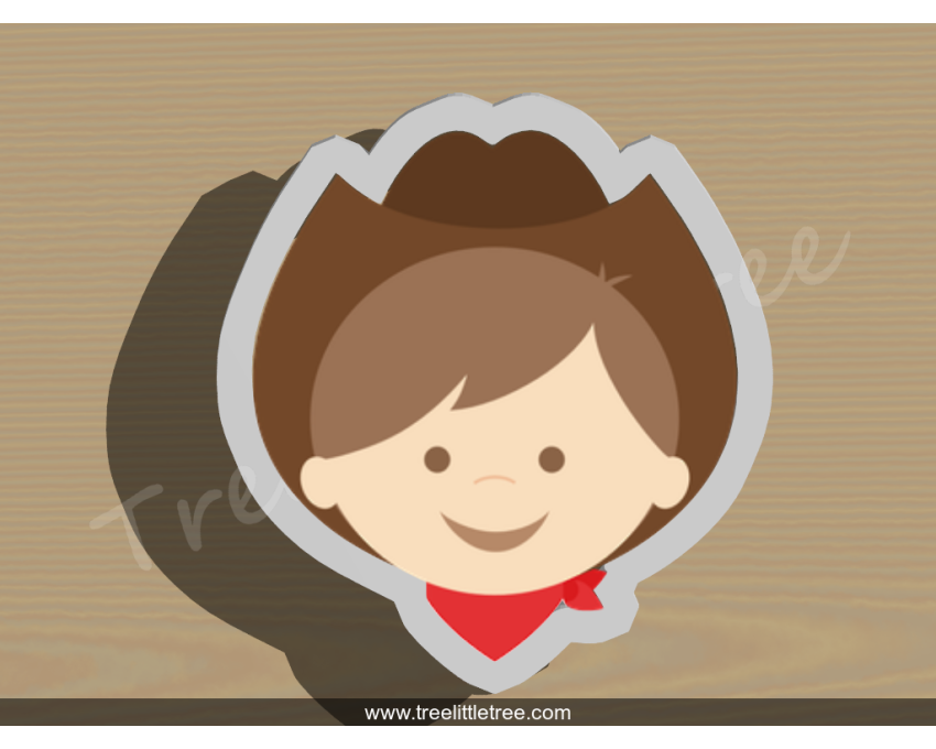 Cowboy Head Cookie Cutter. Baby Shower Cookie Cutter. Cowboy Baby Cookie Cutter
