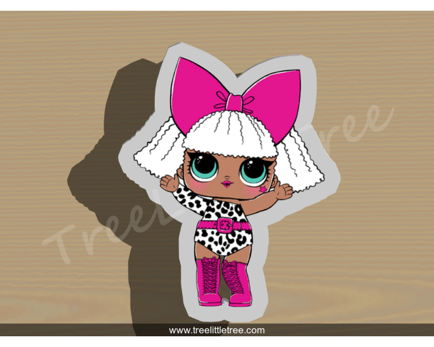Diva Full Body Cookie Cutter. LOL Dolls Cookie Cutter