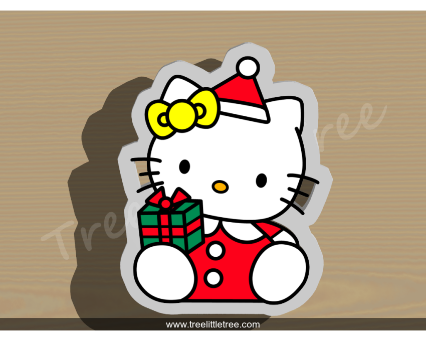 Christmas Hello Kitty Style 1 Cookie Cutter. Christmas Cookie Cutter.  Cartoon Cookie Cutter