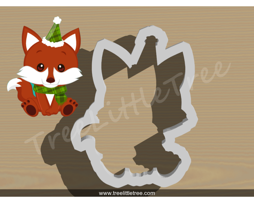 Christmas Fox Cookie Cutter. Christmas Cookie Cutter.  Animal Cookie Cutter