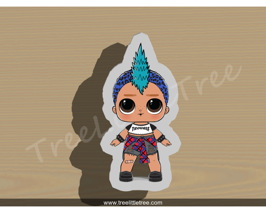 Punk Boi Full Body Cookie Cutter. LOL Dolls Cookie Cutter