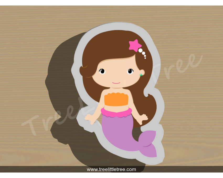 Mermaid Girl Cookie Cutter. Cartoon Cookie Cutter