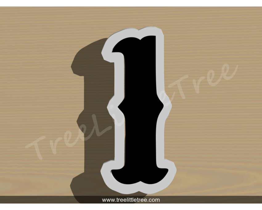 Carnival Number One Cookie Cutter. Number Cookie Cutter