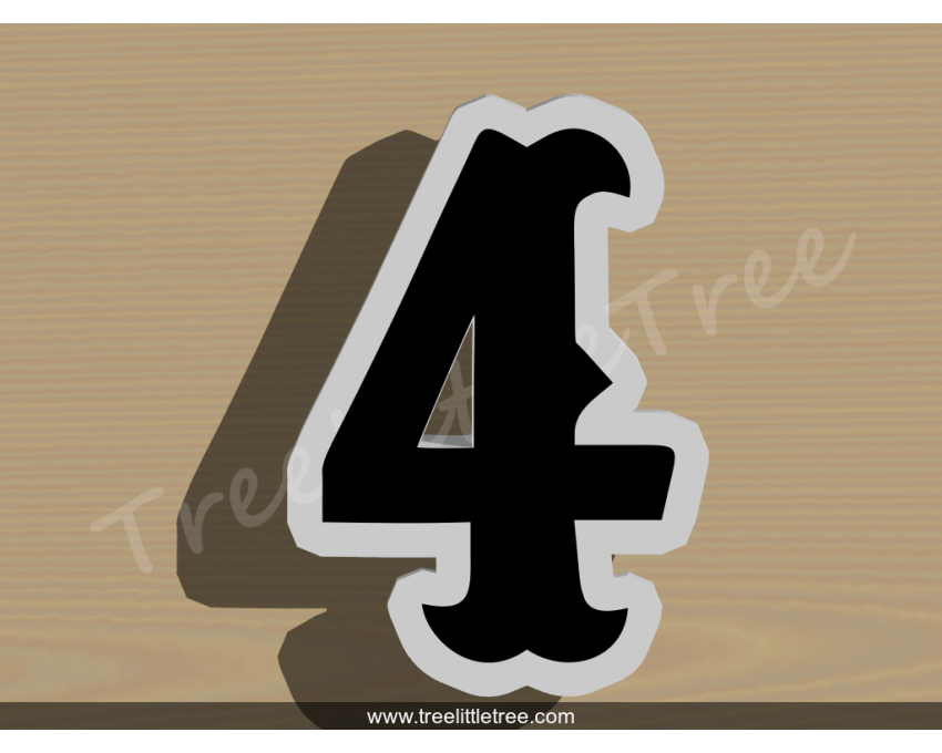 Carnival Number Four Cookie Cutter. Number Cookie Cutter