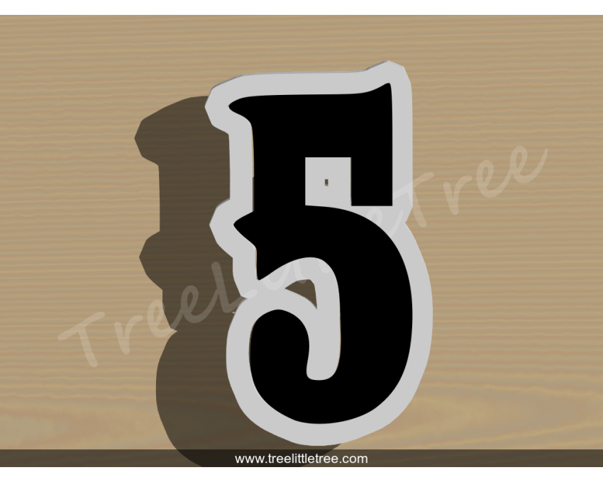 Carnival Number Five Cookie Cutter. Number Cookie Cutter