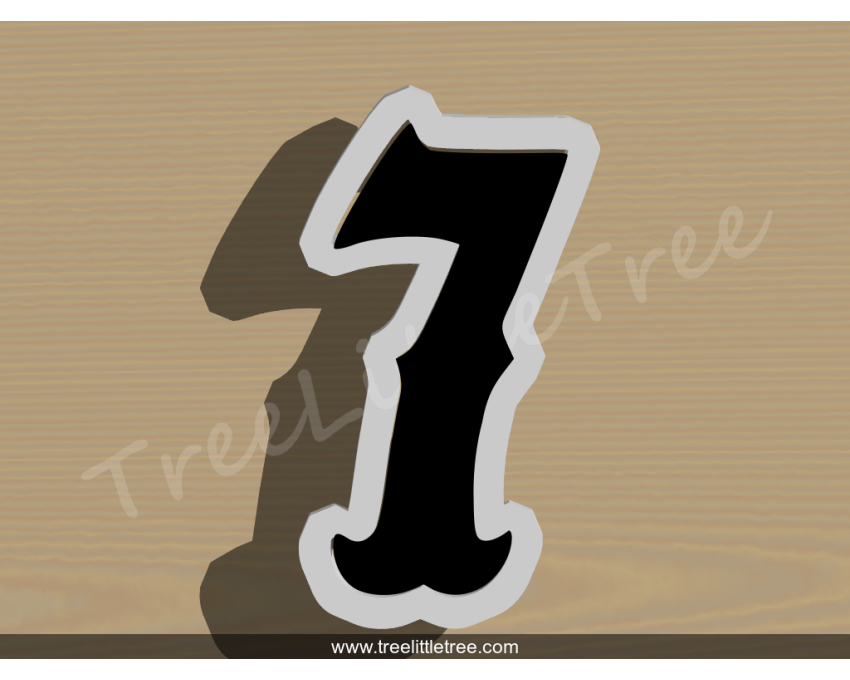 Carnival Number Seven Cookie Cutter. Number Cookie Cutter