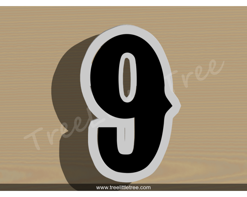 Carnival Number Nine Cookie Cutter. Number Cookie Cutter