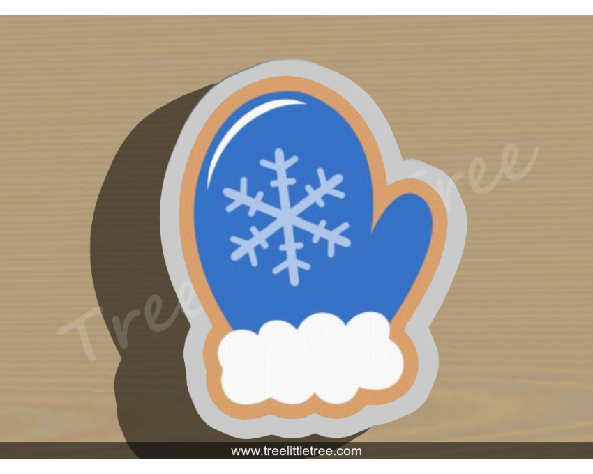 Mitten Style 2  Cookie Cutter. Christmas Cookie Cutter