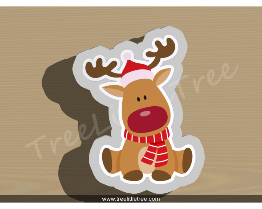 Sitting Reindeer Cookie Cutter. Christmas Cookie Cutter.  Animal Cookie Cutter