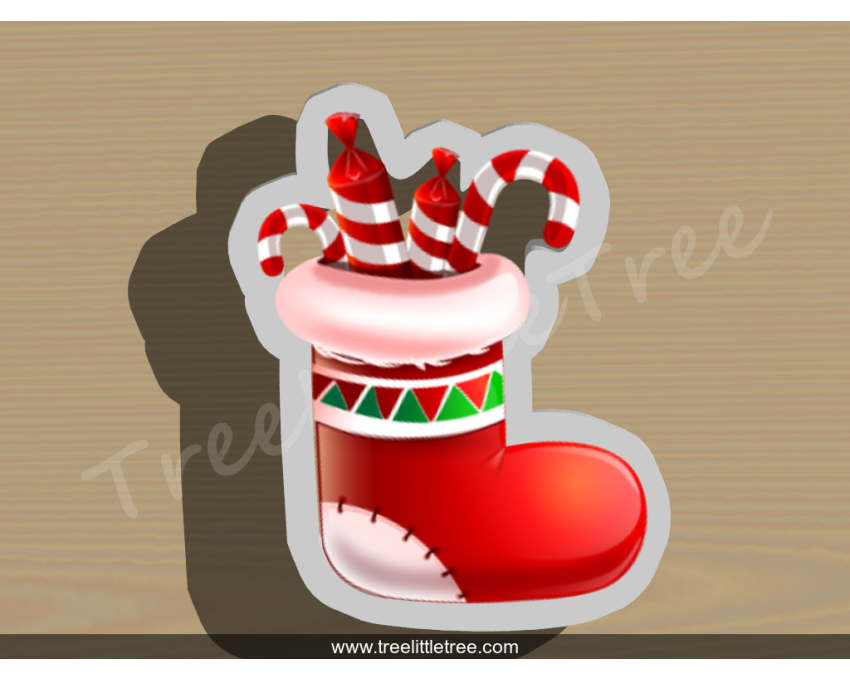 Christmas Stocking Style 2 Cookie Cutter. Christmas Cookie Cutter. 