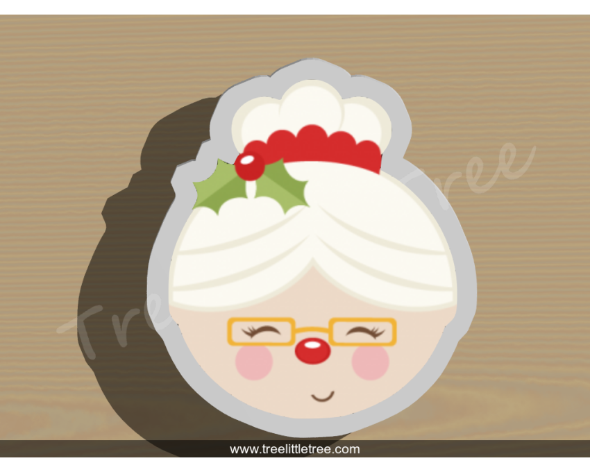 Christmas Mrs Santa Claus Cookie Cutter. Christmas Cookie Cutter.