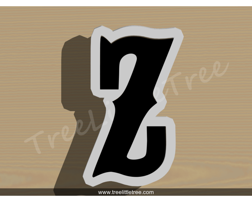 Carnival Letter Z Cookie Cutter. Alphabet Cookie Cutter