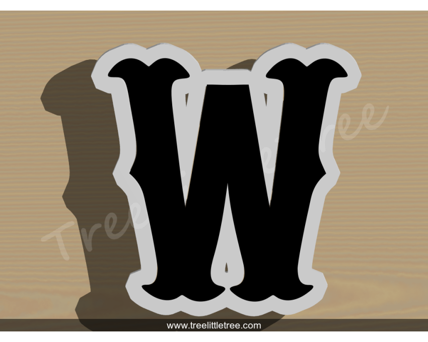 Carnival Letter W Cookie Cutter. Alphabet Cookie Cutter