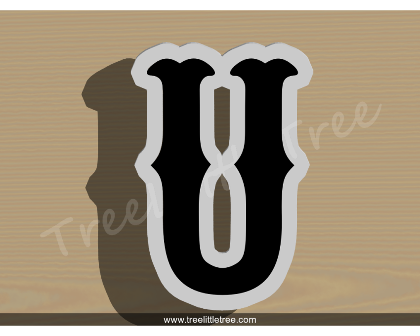 Carnival Letter U Cookie Cutter. Alphabet Cookie Cutter