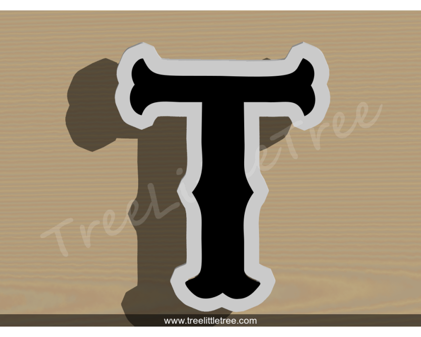 Carnival Letter T Cookie Cutter. Alphabet Cookie Cutter