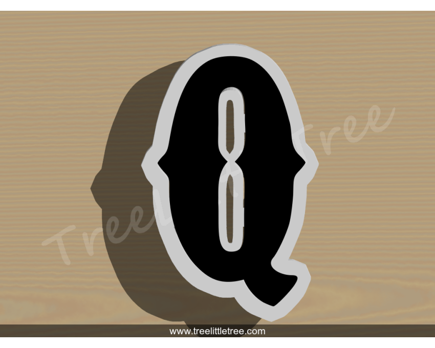 Carnival Letter Q Cookie Cutter. Alphabet Cookie Cutter