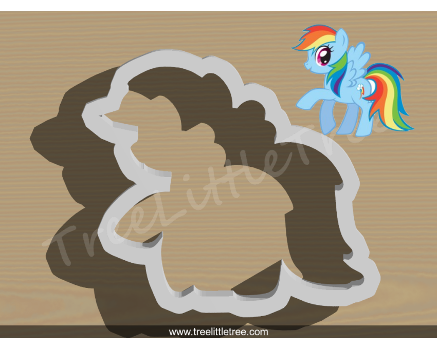 Rainbow Dash Cookie Cutter. My Little Pony Cookie Cutter.  Cartoon Cookie Cutter