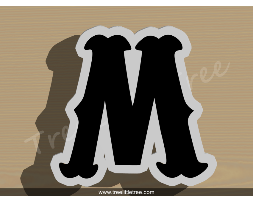 Carnival Letter M Cookie Cutter. Alphabet Cookie Cutter