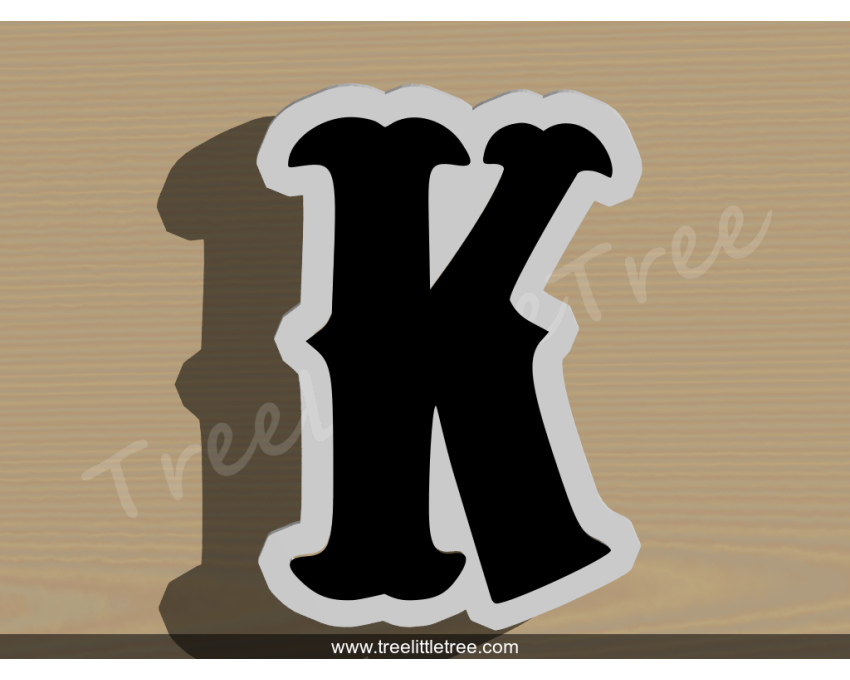 Carnival Letter K Cookie Cutter. Alphabet Cookie Cutter