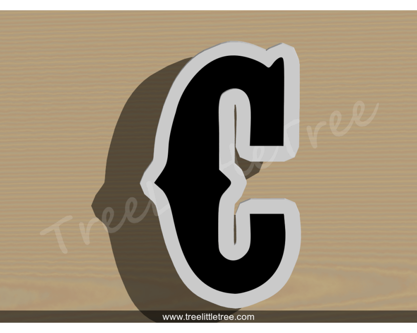 Carnival Letter C Cookie Cutter. Alphabet Cookie Cutter
