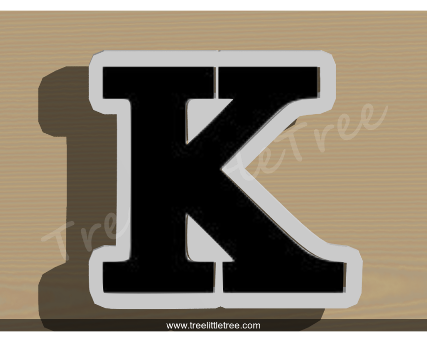 Greek Letter Kappa Cookie Cutter. Alphabet Cookie Cutter
