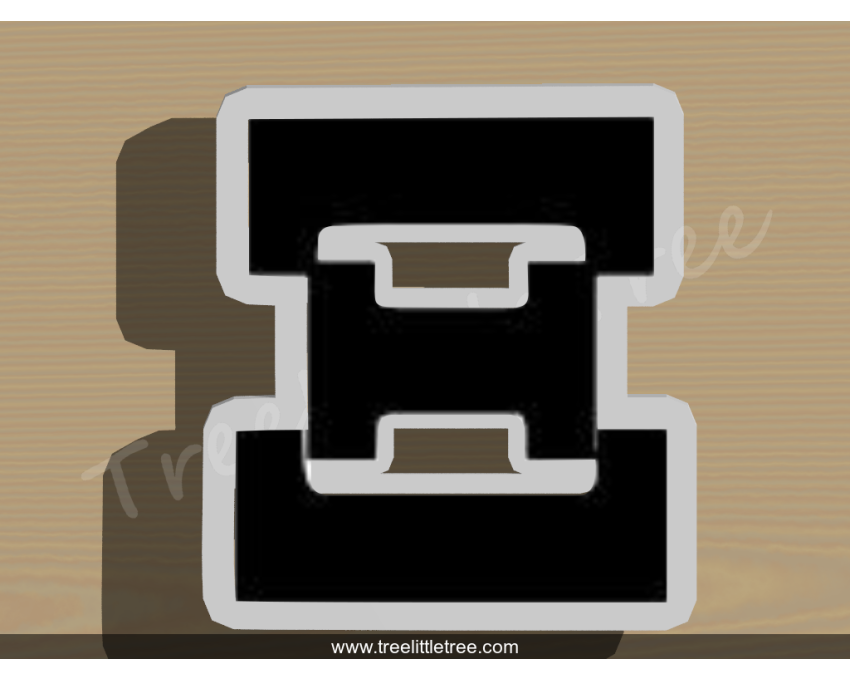 Greek Letter Xi Cookie Cutter. Alphabet Cookie Cutter