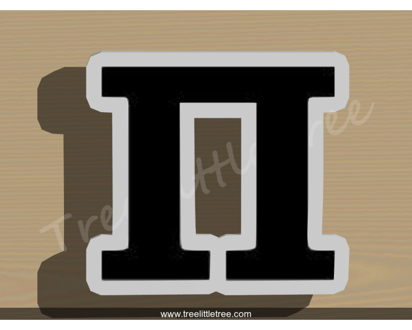 Greek Letter Pi Cookie Cutter. Alphabet Cookie Cutter